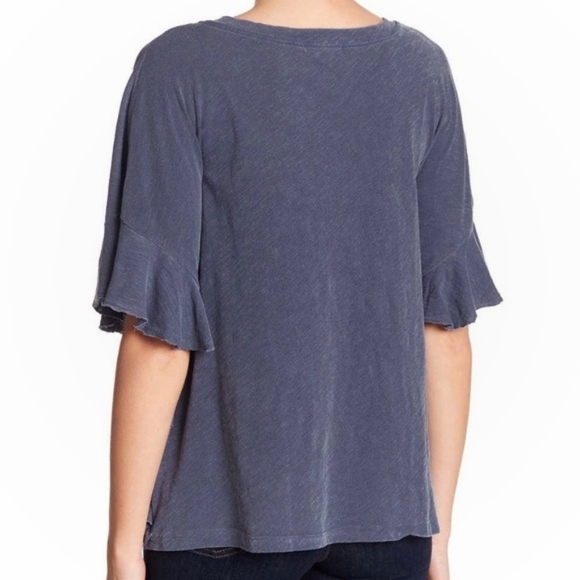 Sundry Ruffle Sleeve Tee Boxy Short Sleeve Top Pima Cotton Size Large - Picture 2 of 15
